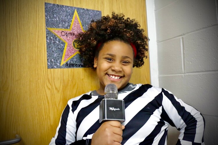 Students from Fulton Elementary School learned learned about figures in black history by portraying successful people in the black community, including Oprah Winfrey